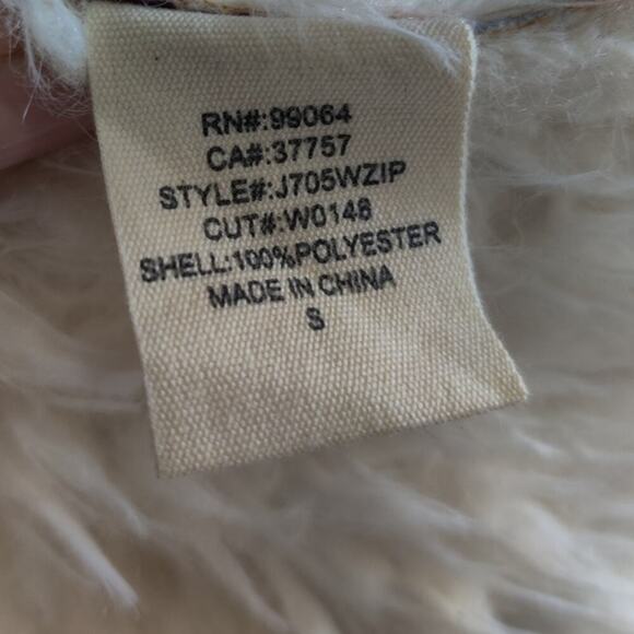 Billabong White Aztec Southwestern Faux Shearling Coat SZ S Indie Hipster Jacket - Picture 9 of 11